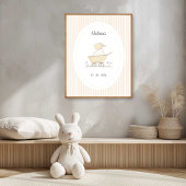 Poster Sweet Cute Sheep Beige Nursery Name Date