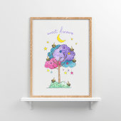 Poster Sweet Dreams Aquarelle Dormir les oiseaux