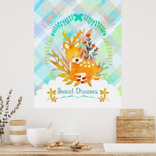 Poster Sweet Dreams Deer (Cuisine)