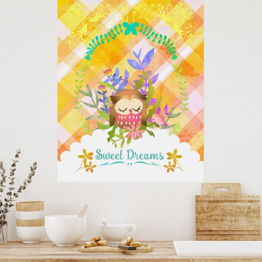 Poster Sweet Dreams Owl. (Cuisine)