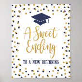 Poster Sweet Ending to a New Beginning Graduation Sign (Devant)