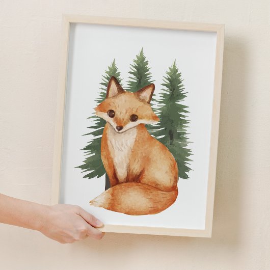Poster Sweet Forest Fox Woodland Nursery Décor