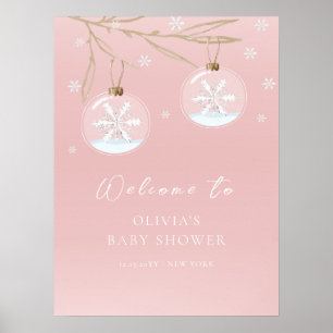 Poster Sweet hiver Baby shower de flocons de neige Affich