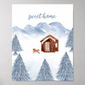 Poster Sweet Home Winter Mountain Nursery Décor mur (Devant)