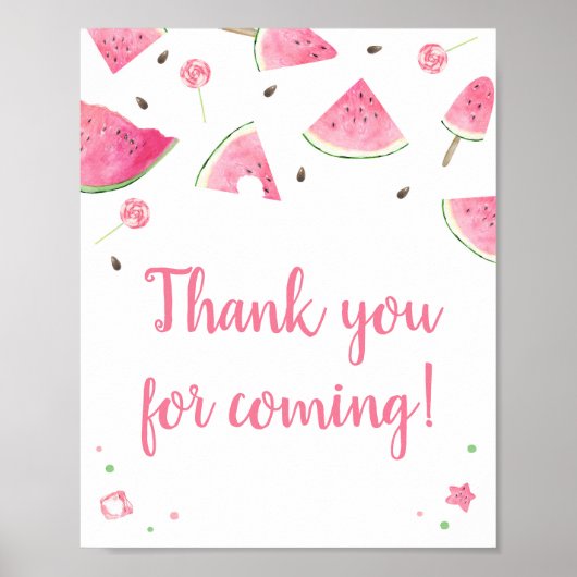 Poster Sweet Little Baby Merci de pastèque pour venir (Devant)