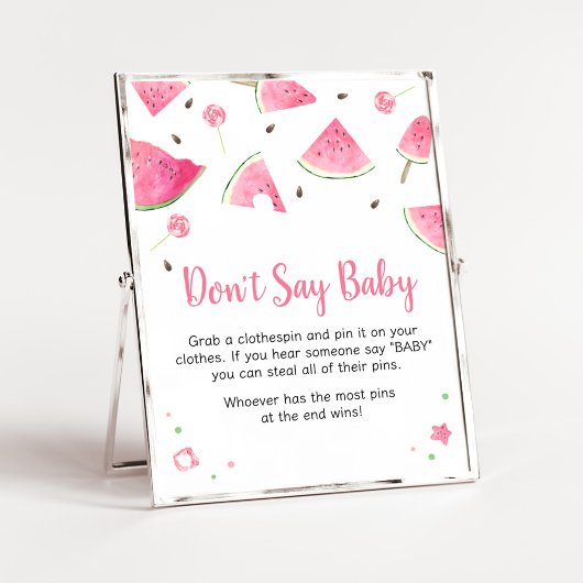 Poster Sweet Little Baby Watermelon Ne pas dire Baby