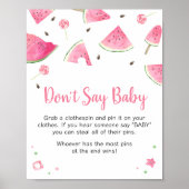 Poster Sweet Little Baby Watermelon Ne pas dire Baby (Devant)