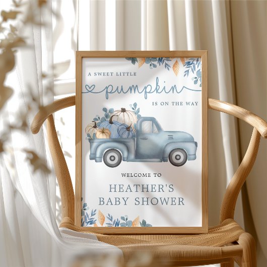 Poster Sweet Little Citrouille Accueil Baby shower d'auto