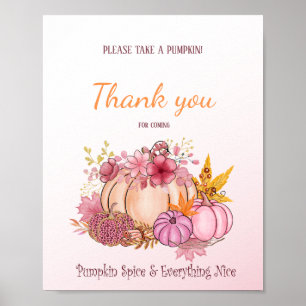 Poster Sweet Little Citrouille Fall Farm Pink Treat Sigh
