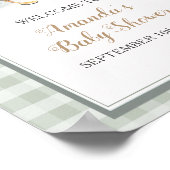 Poster Sweet Little Duckling En vichy Baby shower Bienven (Coin)