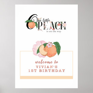 Poster Sweet Little Peach Bienvenue à l'anniversaire