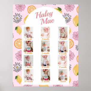 Poster Sweet One First Birthday Photos mensuelles