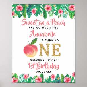 Poster Sweet Peach Girls 1er Anniversaire Bienvenue