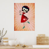 Poster Sweet & Scary Skeleton Girl (Cuisine)
