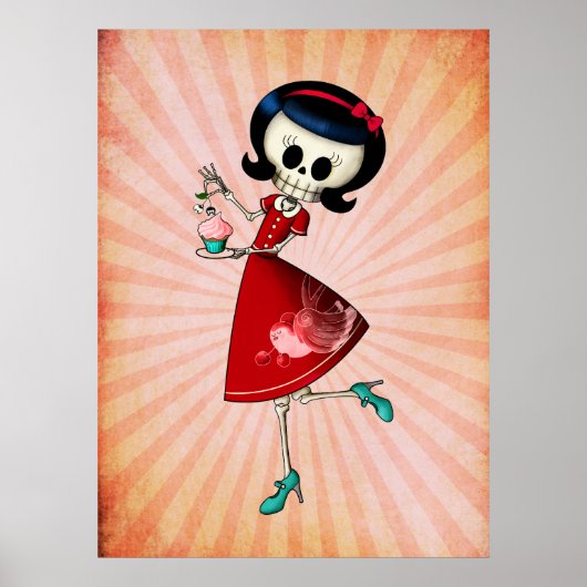 Poster Sweet & Scary Skeleton Girl (Devant)
