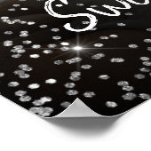 Poster Sweet sixteen anniversaire argent parties scintill (Coin)