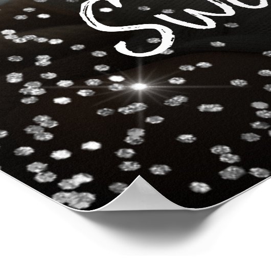 Poster Sweet sixteen anniversaire argent parties scintill (Coin)