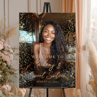 Poster Sweet sixteen birthday photo welcome