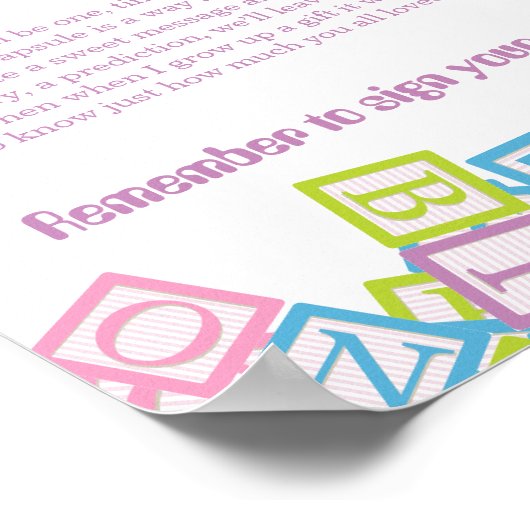 Poster Sweet Time Capsule Blocks First Birthday Keepsake  (Coin)