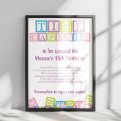 Poster Sweet Time Capsule Blocks First Birthday Keepsake 
