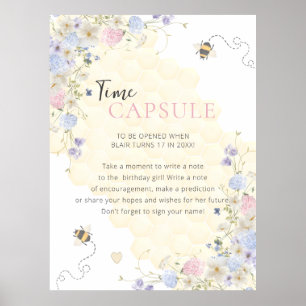 Poster Sweet To Bee One First Birthday Time Capsule