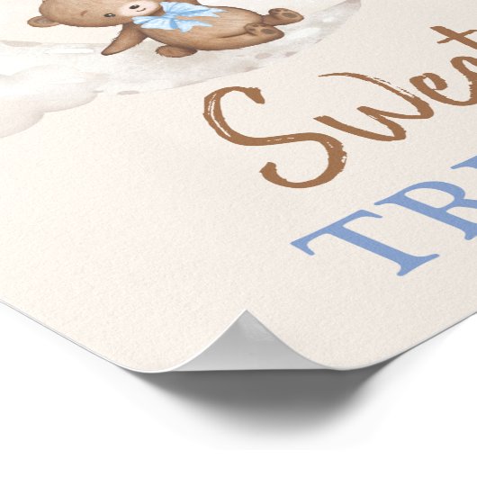 Poster Sweet Traitements Lune Teddy Bear Bleu Brown Ballo (Coin)