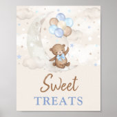 Poster Sweet Traitements Lune Teddy Bear Bleu Brown Ballo (Devant)