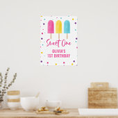 Poster Sweet Un 1er anniversaire Rainbow Ice Pop (Cuisine)