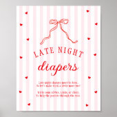 Poster Sweetheart Baby Shower Late Night Diapers (Devant)