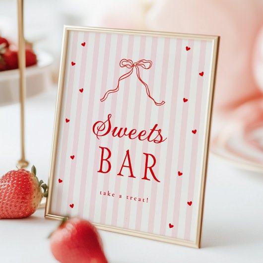 Poster Sweetheart Baby Shower Sweets Sign