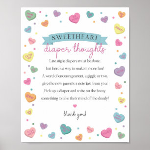 Poster Sweetheart Candy Février Pensées de couches