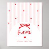 Poster Sweetheart Favors Valentines Baby Shower (Devant)