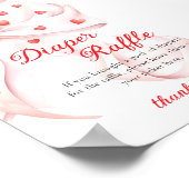 Poster Sweetheart Pink Bow Diaper Raffle Table Sign (Coin)