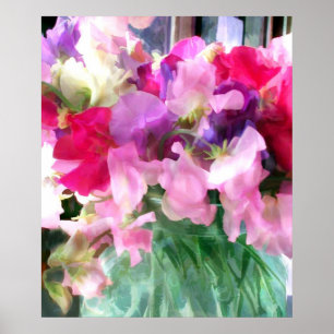 Poster Sweetpeas mélangé dans un pot