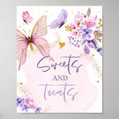 Poster Sweets and Traitements Favors Butterfly Floral Gar (Devant)