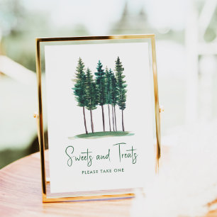 Poster Sweets & Traitements Baby shower rustique d'arbres