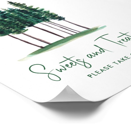 Poster Sweets & Traitements Baby shower rustique d'arbres (Coin)