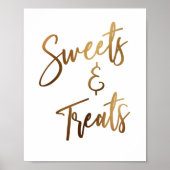 Poster Sweets & Traitements Simple Or écriture signature (Devant)