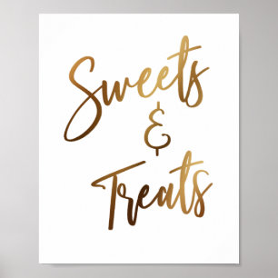 Poster Sweets & Traitements Simple Or écriture signature