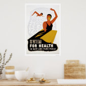 Poster Swim For Health 1940 WPA (Cuisine)