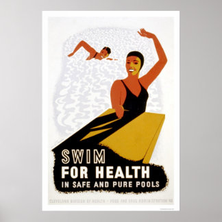 Poster Swim For Health 1940 WPA