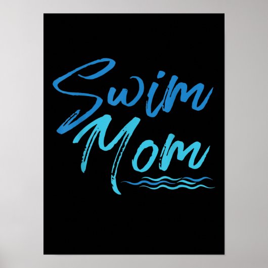Poster Swim Maman Nager Drôle Mignonne Cadeau (Devant)