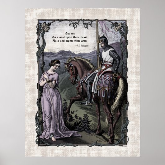 Poster Swinburne "An Old Saying" Poème victorien Art 17x2 (Devant)