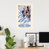 Poster Swiss Alpes and Jura Mountains Winter Ski Sports (Bureau à domicile)