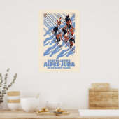 Poster Swiss Alpes and Jura Mountains Winter Ski Sports (Cuisine)