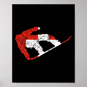 Poster Swiss Snowboarder Suisse Cool Drapeau Snowboardi