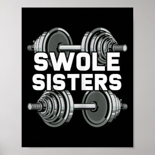 Poster Swole Sisters Powerlifting Gym entraînement Swole