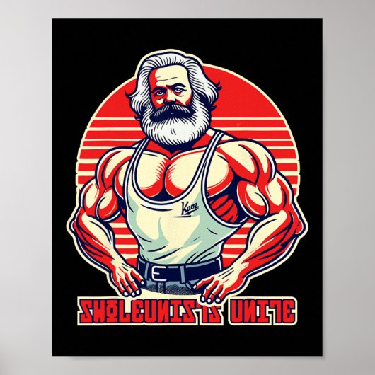 Poster Swoleunists Unite Funny Communist Gym Bodybuilder (Devant)