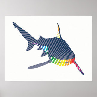 Poster Swoosh couleur requin