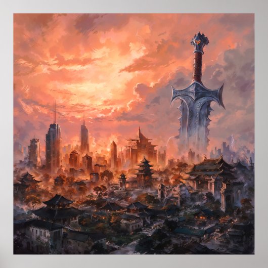 Poster Sword City - Mystical Imaginaire Art Design (Devant)